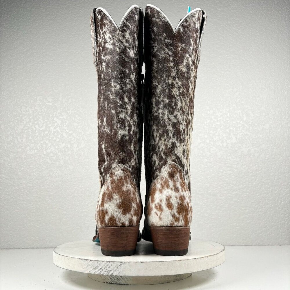 NEW Lane PLAIN JANE Hair on Hide Cowboy Boots Womens 9 Leather Cowgirl Western - Picture 4 of 9